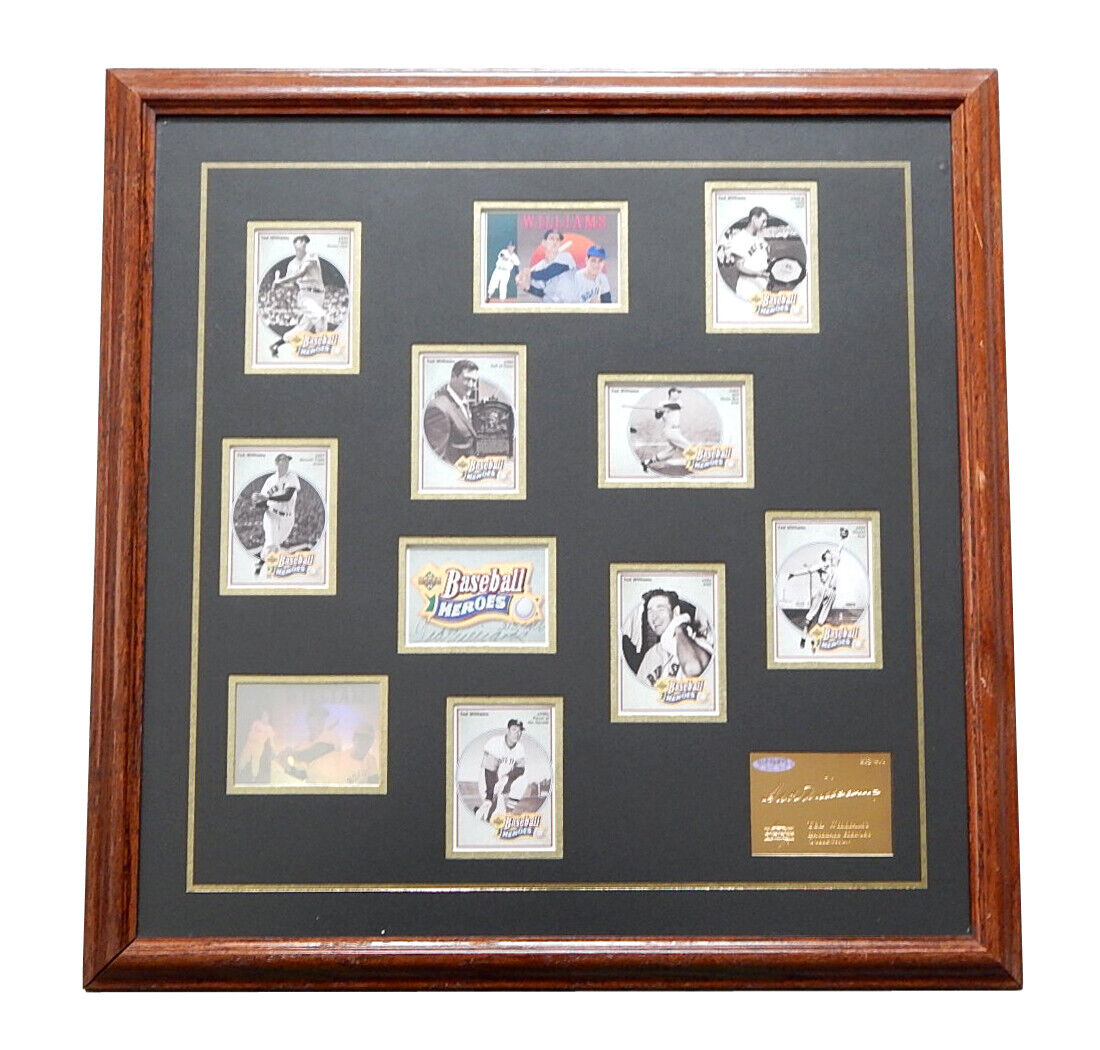Ted Williams Signed Framed 1992 Upper Deck Heroes Set #\'d 213/406 Autograph COA