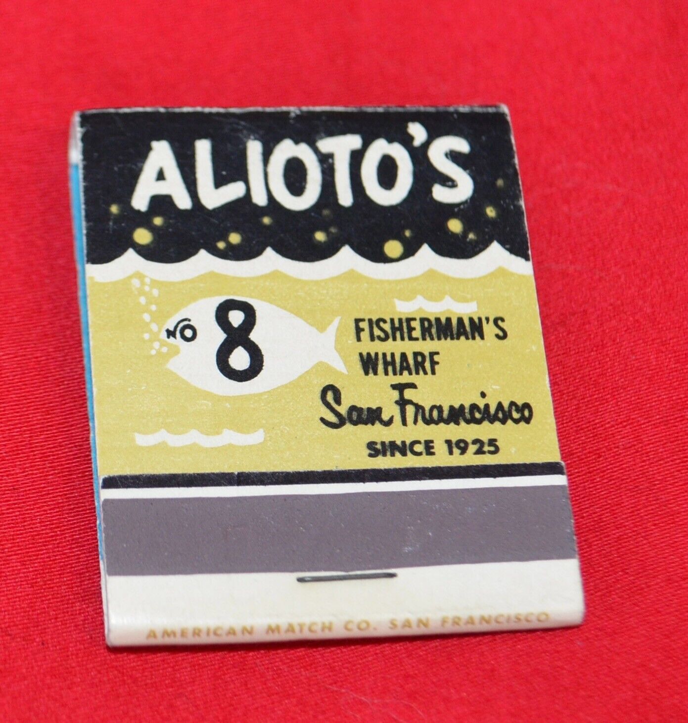 Vintage Matchbook Alioto\'s Restaurant Fisherman\'s Wharf San Francisco Unstruck