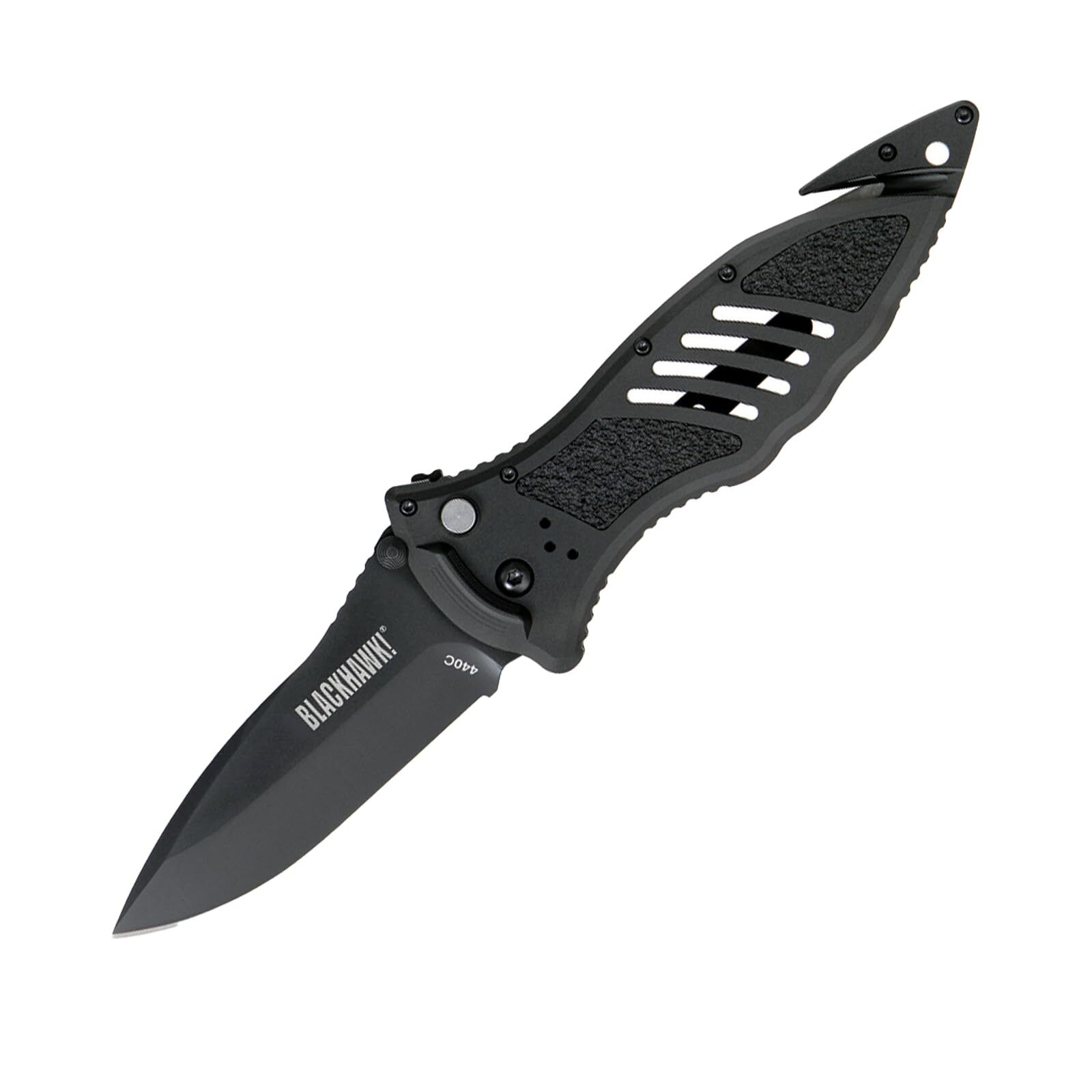 BLACKHAWK Large Button Lock Folding Knife, 3-3/4” D2 Tool Steel Blade with