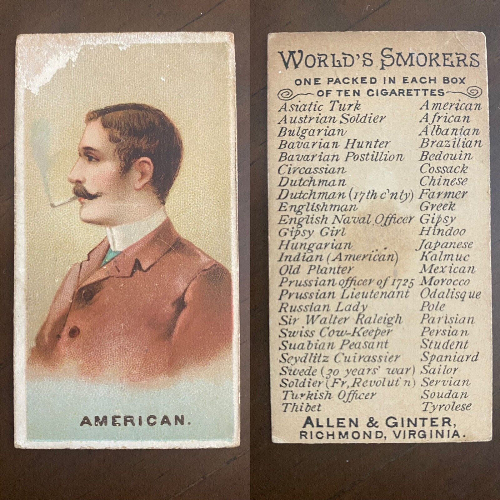 1888 N33 American Allen & Ginter World’s Smokers Poor