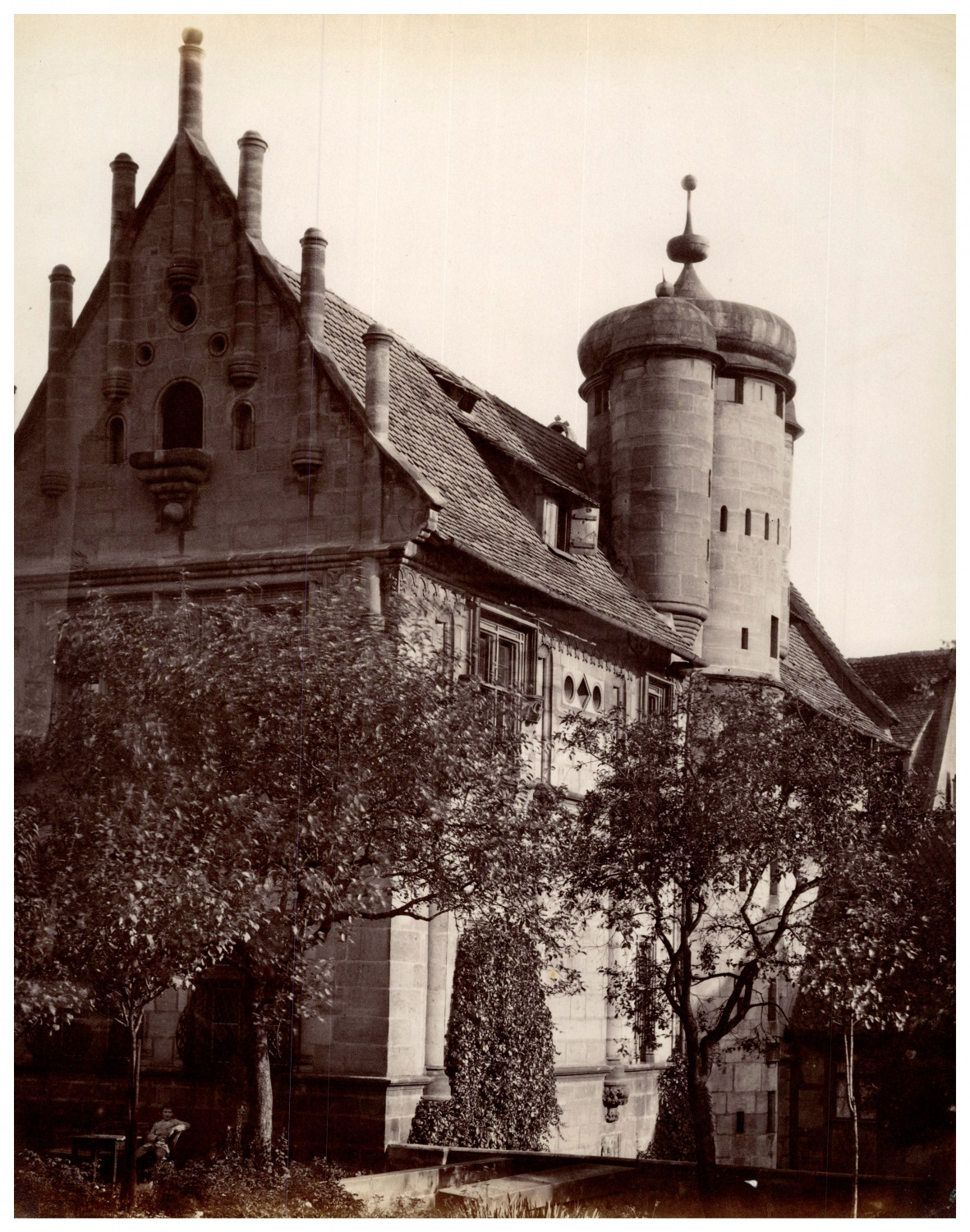 Deutschland, Nuremberg, Tucher-Villa Vintage Print, Albumin Print 26.5x21