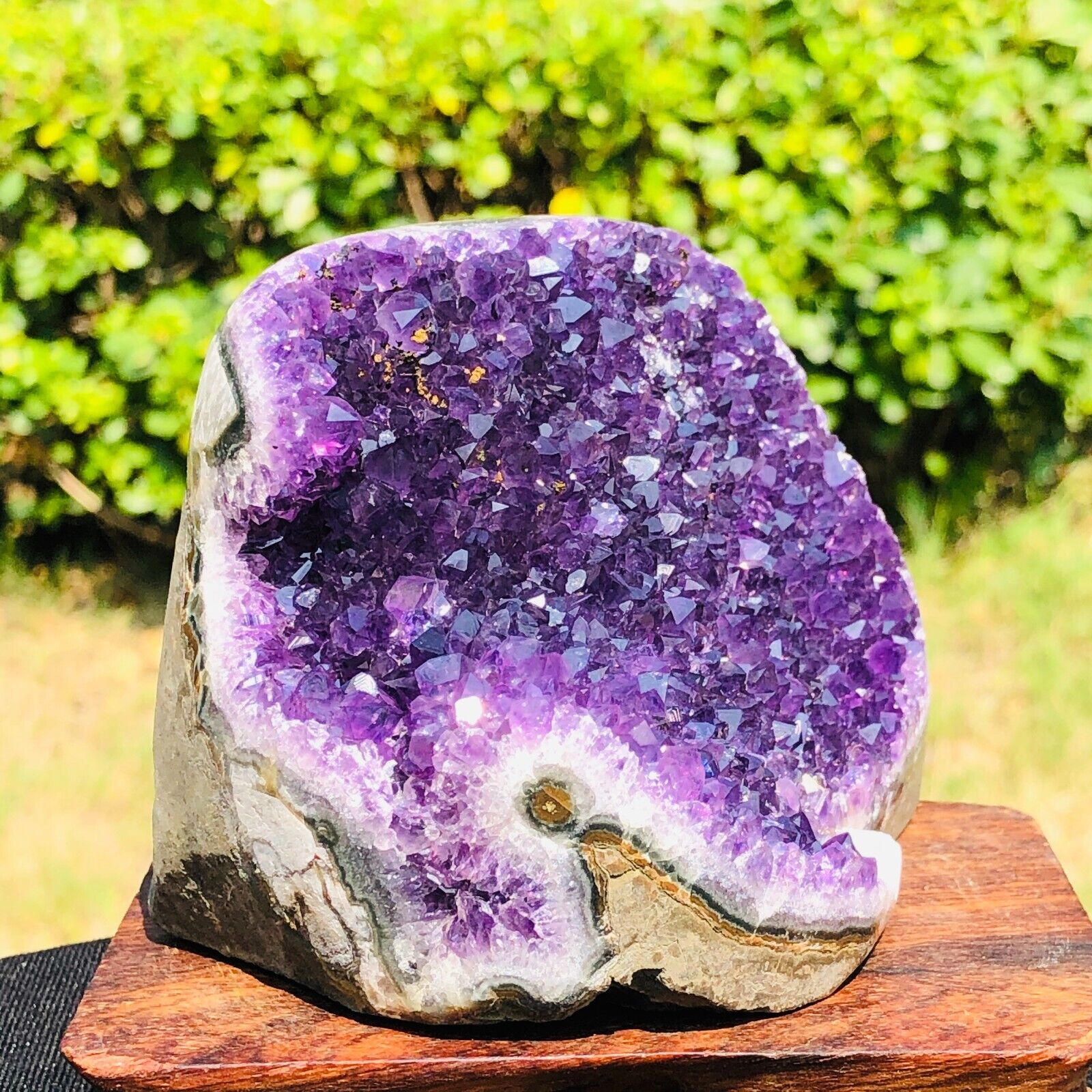 1.62LB Natural Amethyst Geode Quartz Cluster Crystal Specimen Energy Healing