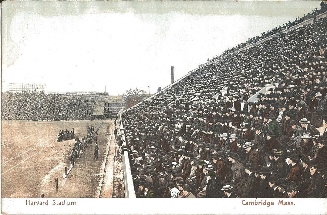 c. 1905 Harvard Stadium Football Crowd Postcard, #2