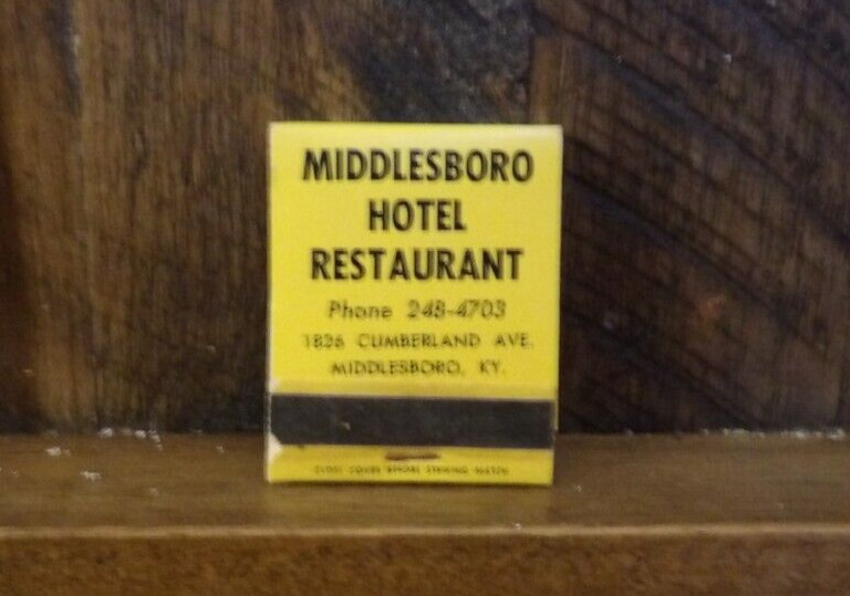 MATCHBOOK-Middlesboro Hotel Restaurant, Middlesboro, Ky-Full and Unstruck