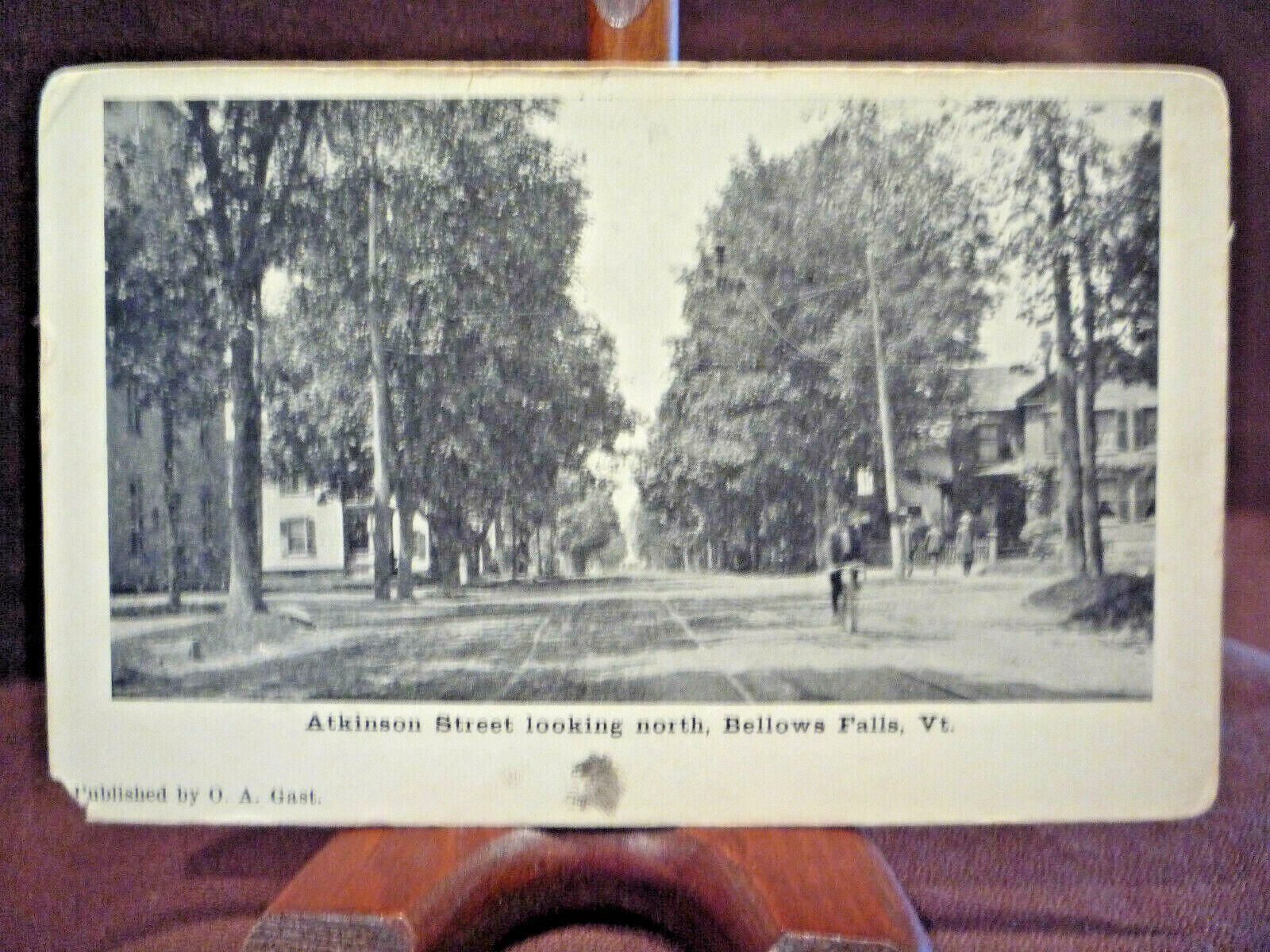 c1905 VERMONT VT Postcard - Bellows Falls (Rockingham) Atkinson Street View