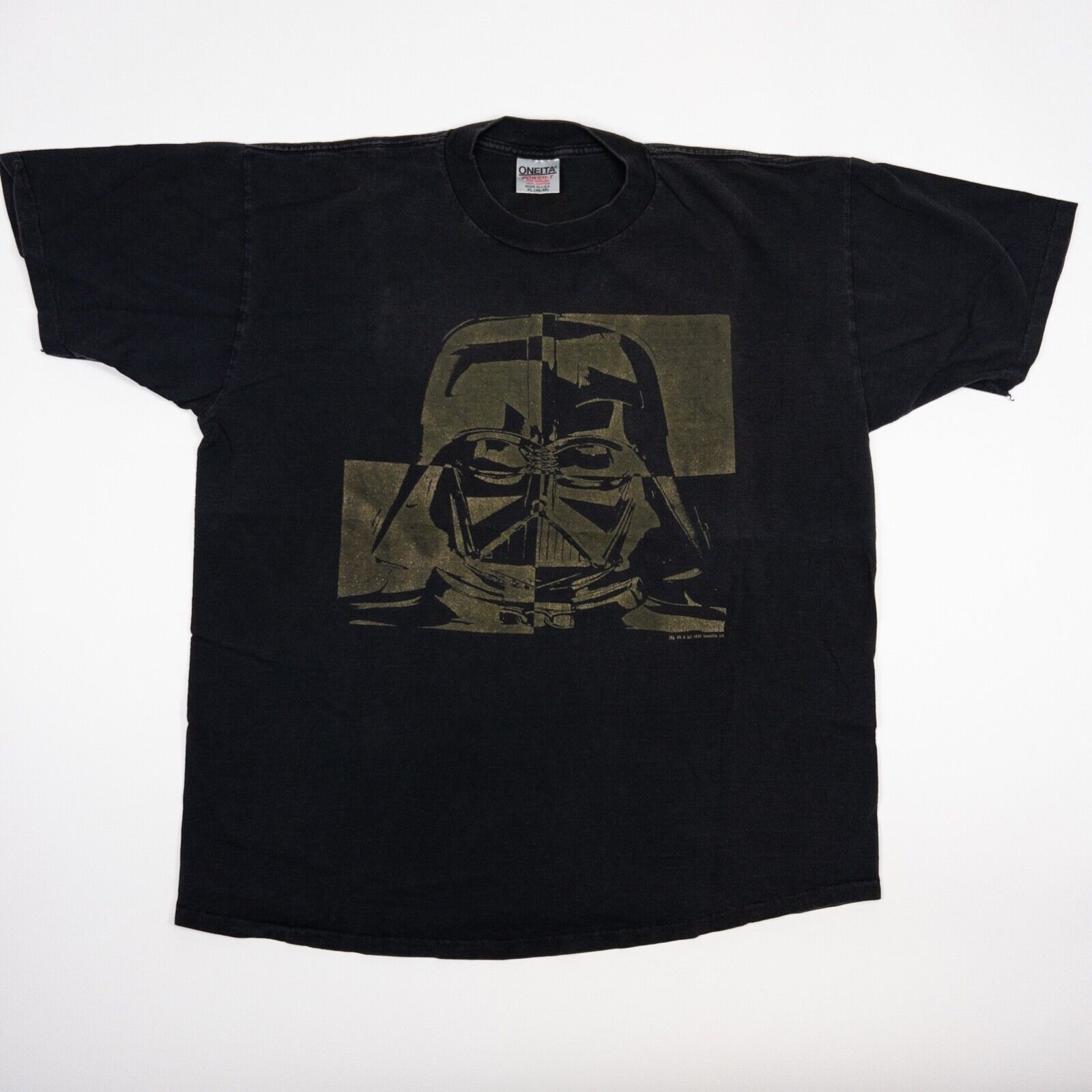 VINTAGE Star Wars Shirt Extra Large Black Darth Vader Single Stitch USA 1993