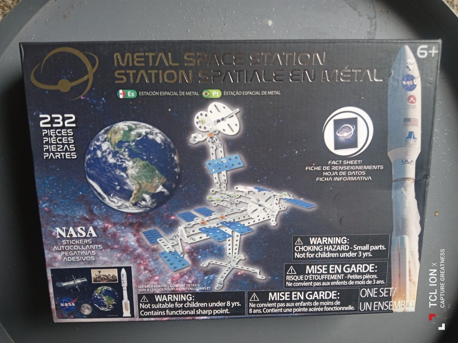 Nasa Metal Space Station 232 pieces including Nasa Stickers