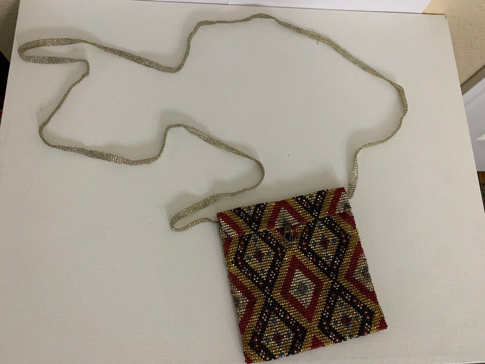 NICE Antique/ Vintage Native American Northwest Heavy Glass Beaded Medicine Bag