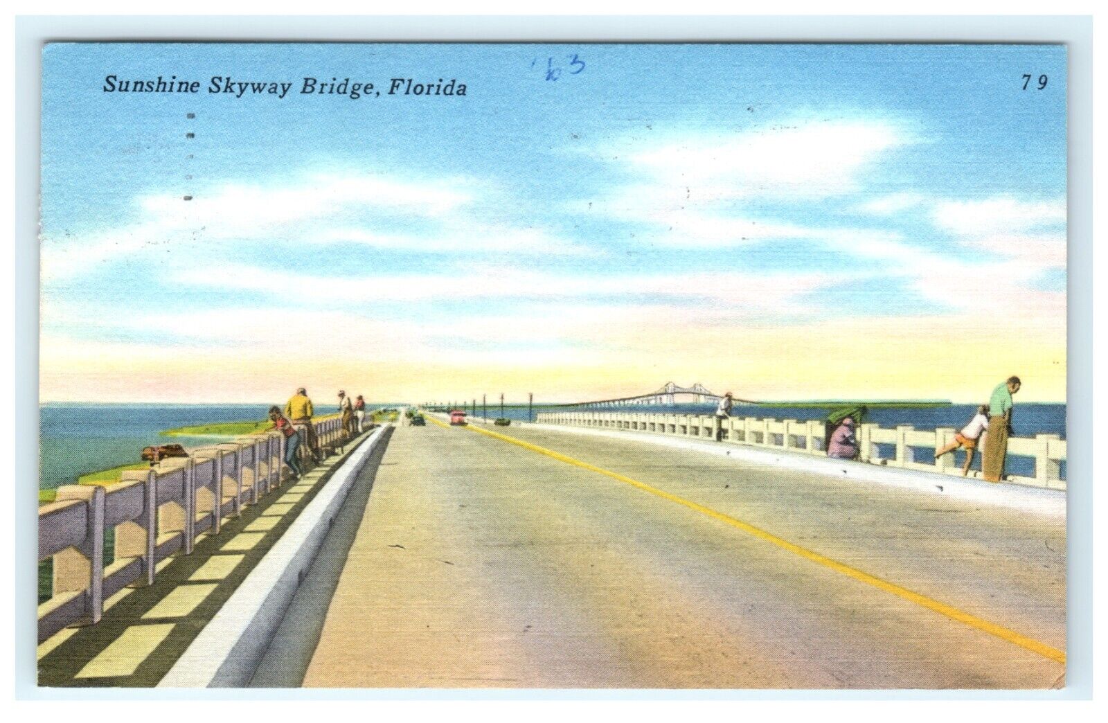 1963 Sunshine Skyway Bridge FL, Florida Postcard