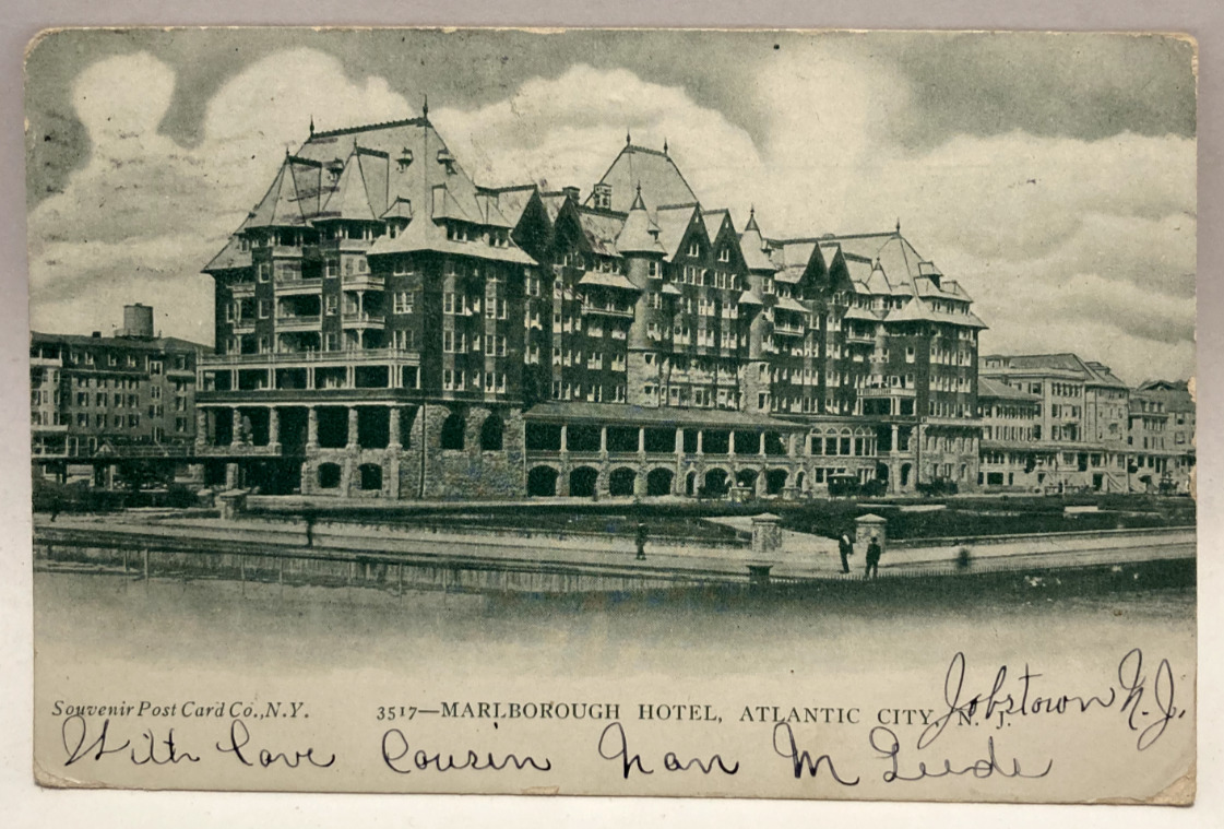 1906 Marlborough Hotel, Atlantic City NJ Postcard