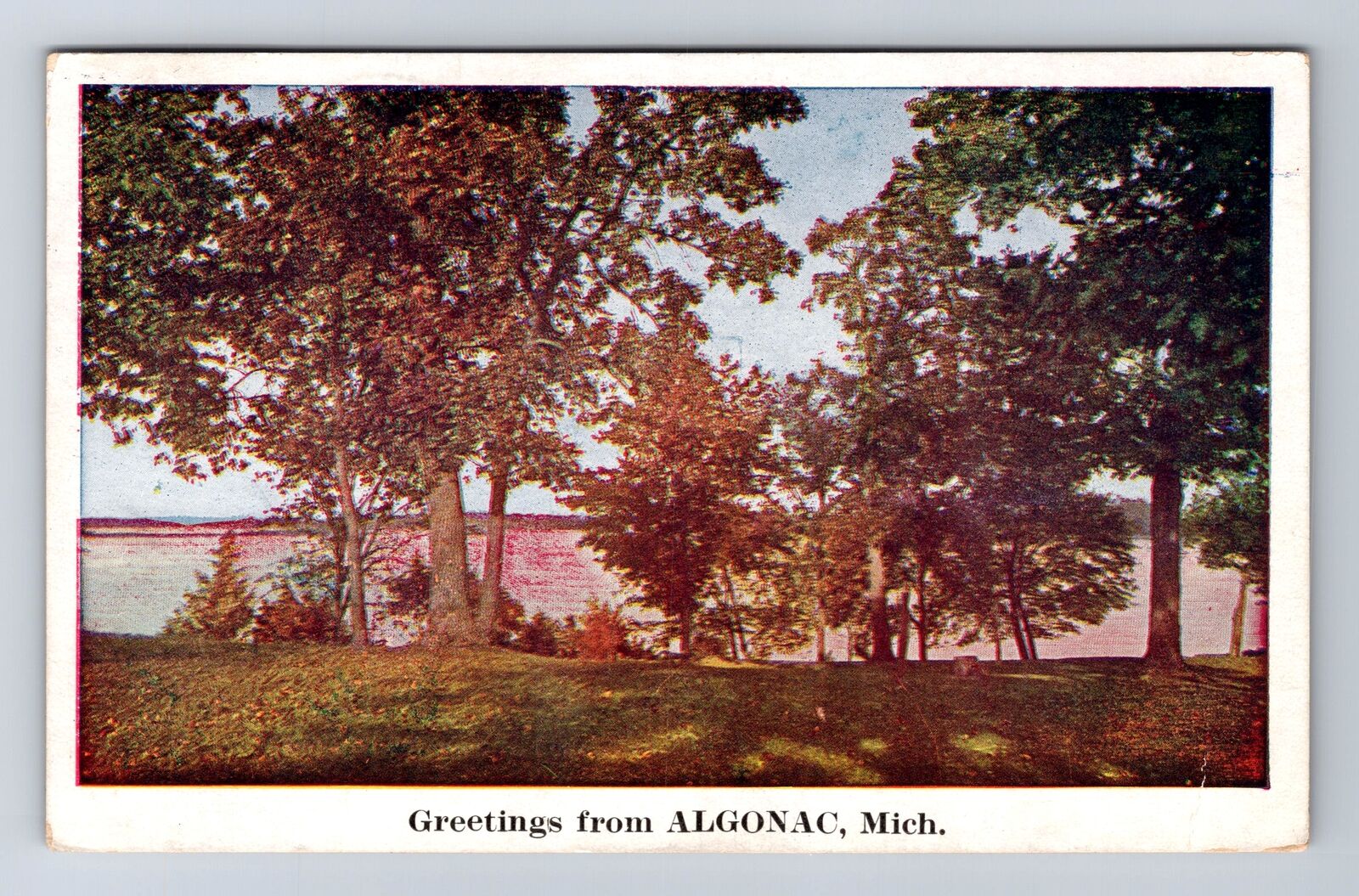 Algonac MI-Michigan, Scenic Greetings, Lake, Antique, Vintage Postcard