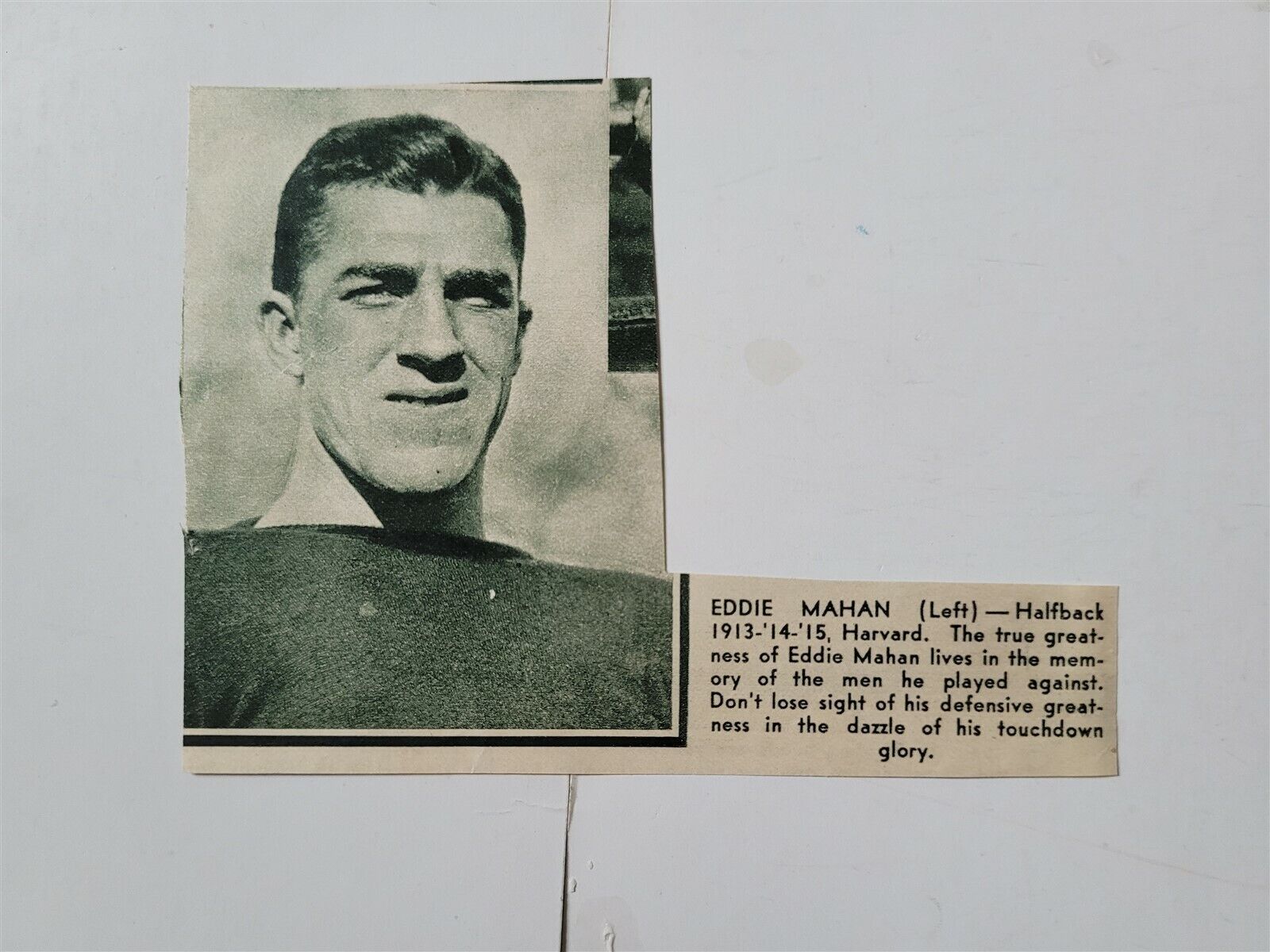 Eddie Mahan Harvard University 1930 Football Pictorial Roto-Panel