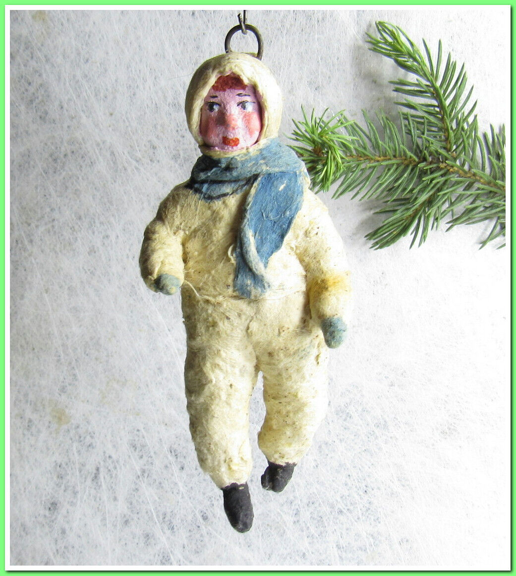 🎄Vintage antique Christmas spun cotton ornament figure #85243