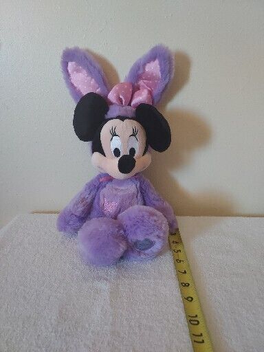 DISNEY PURPLE EASTER PLUSH MINNIE MOUSE BUNNY 100% AUTHENTIC GREAT CONDITION