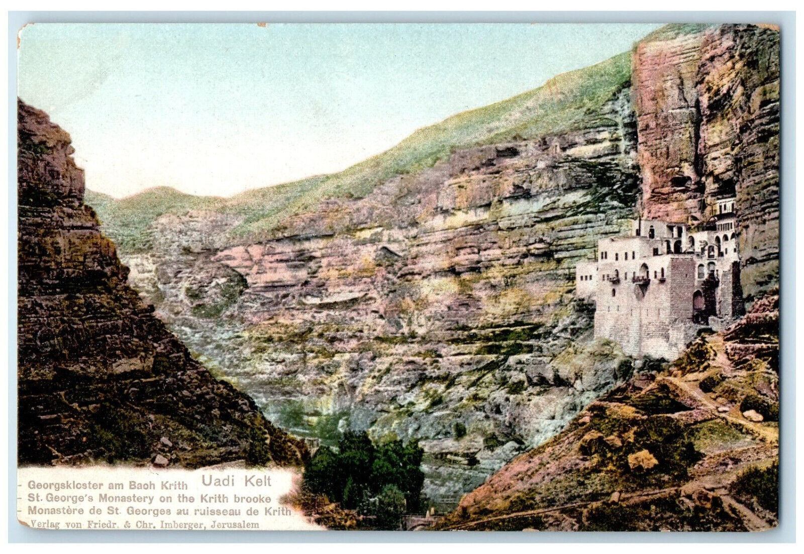 c1910 St. George's Monastery on the Krith Brooke Israel Unposted Postcard