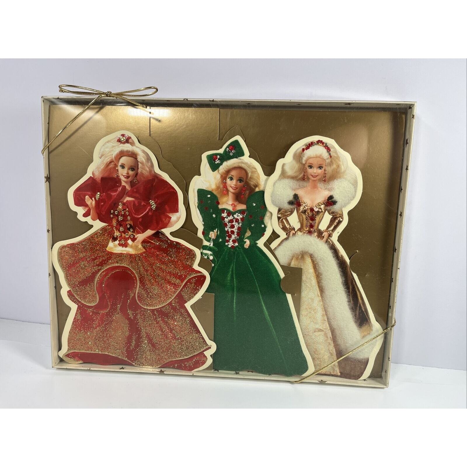 3-1995 Barbie Holiday Displayable Greeting Cards with Designed Envelopes