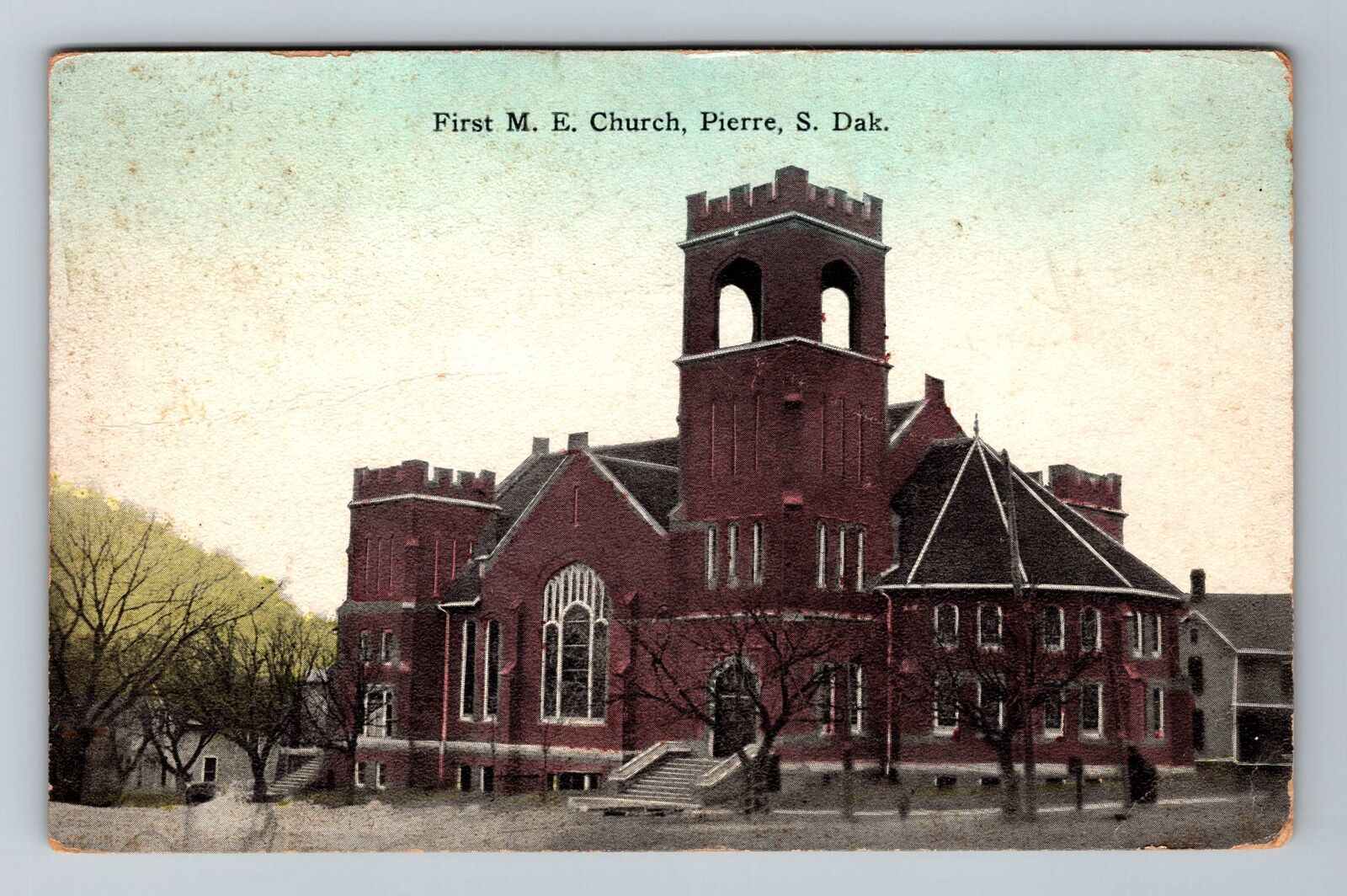Pierre SD-South Dakota, First Methodist Episcopal Church Vintage Postcard