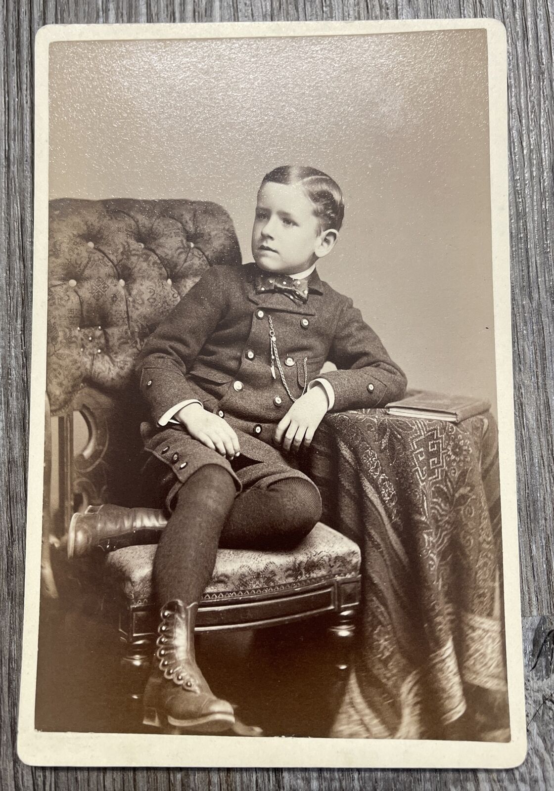 Antique Cabinet Card Photo Of A Cute Young Boy Well Dressed - Towanda, PA 