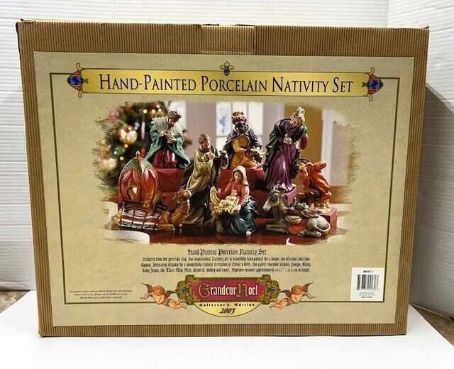 2003 Grandeur Noel Hand Painted Porcelain Nativity Set Collector Edition - Box