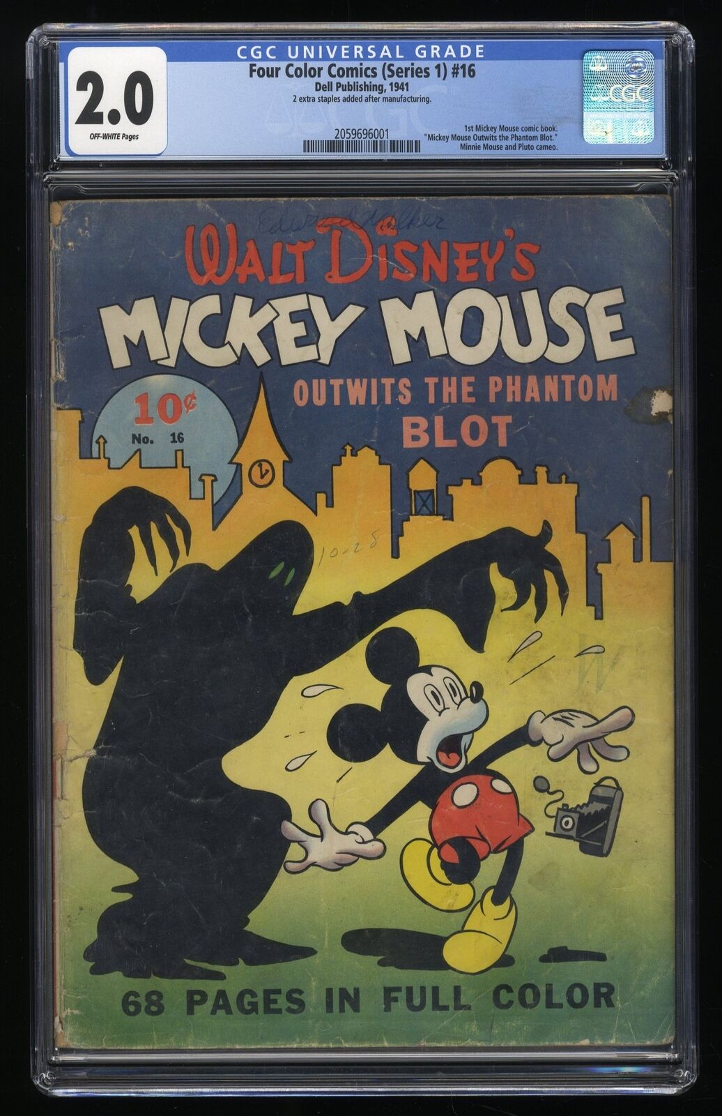 Four Color #16 CGC GD 2.0 Off White 1st Mickey Mouse in Comics Dell 1941