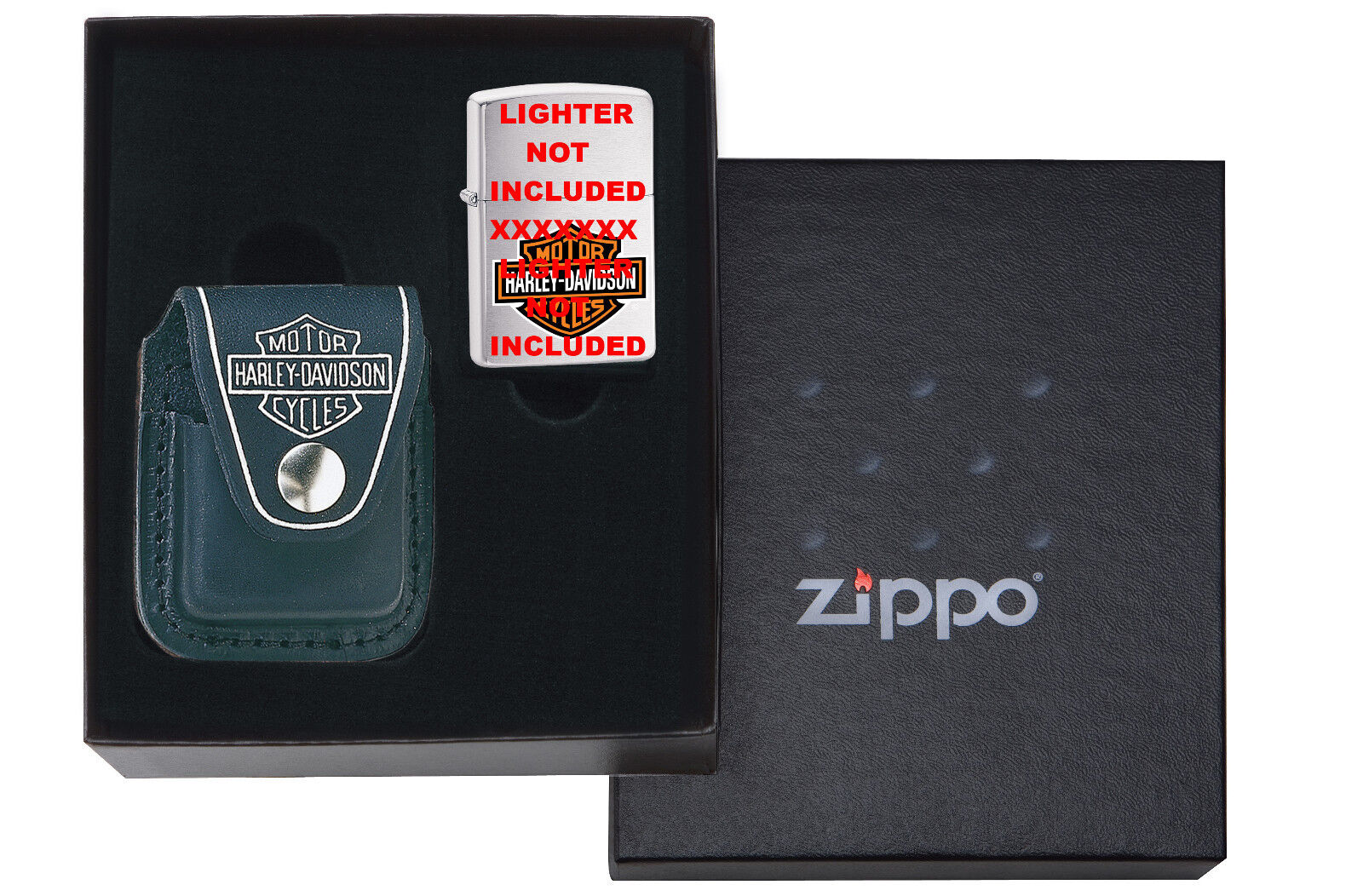 Zippo Gift Box For Regular Size w/ Harley Pouch HDP6