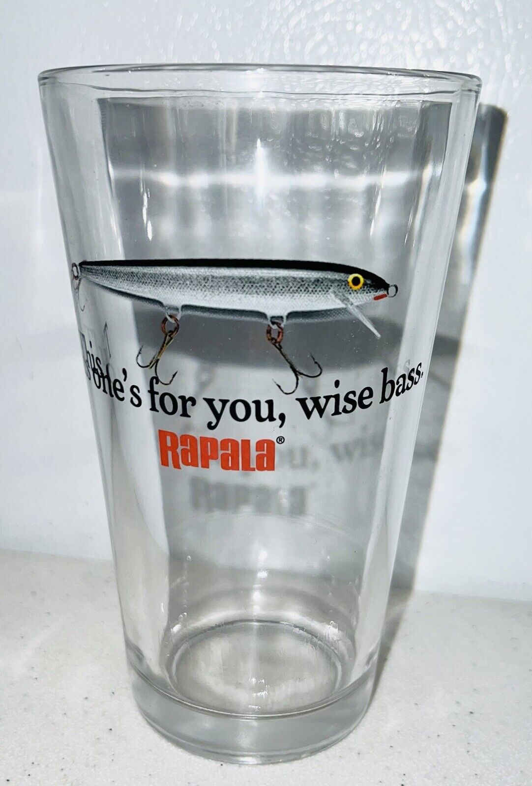 RARE RAPALA FISHING LURE DRINKING GLASS TUMBLERS 5.75