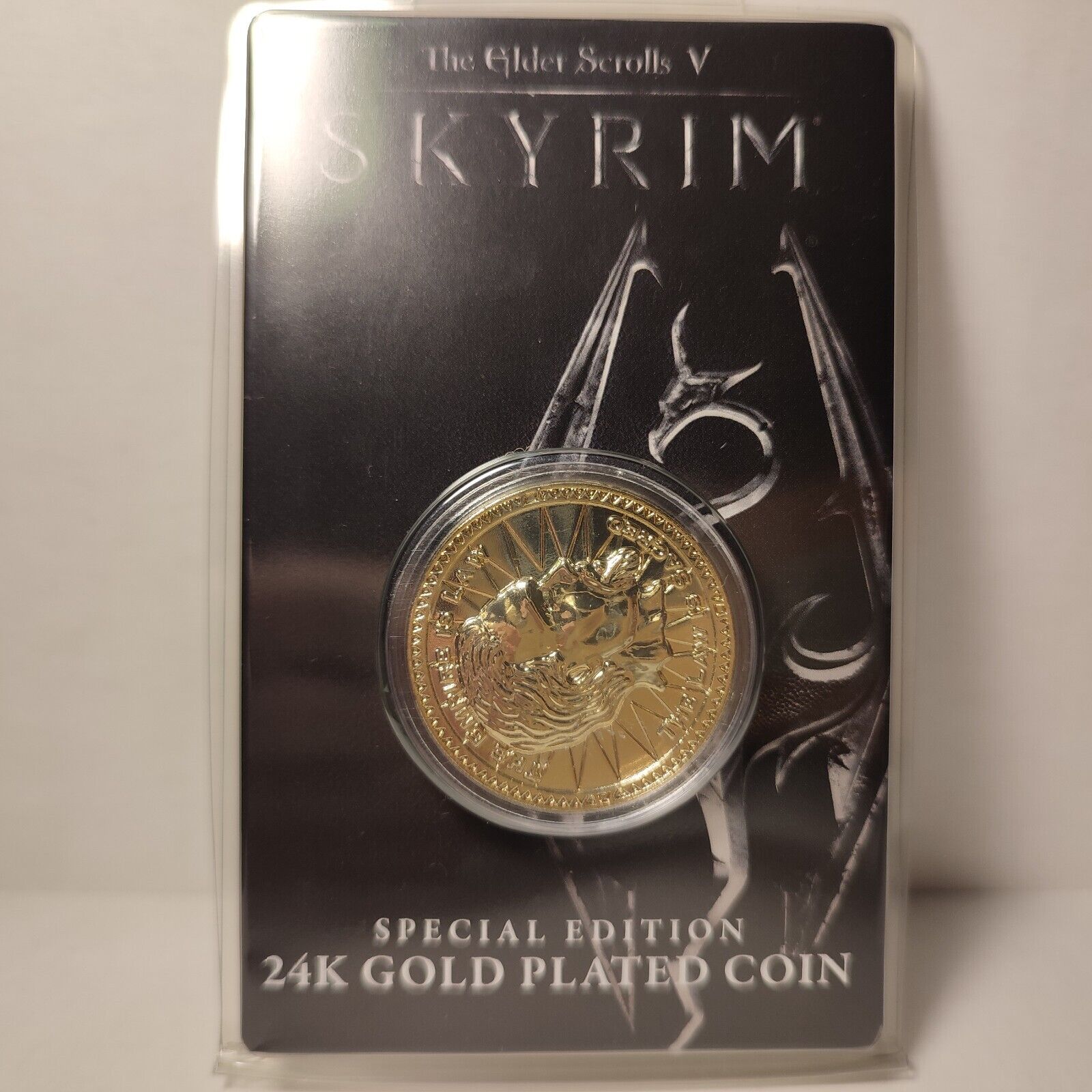 Skyrim The Elder Scrolls 24k Gold Plated Septim Coin Replica Official Badge