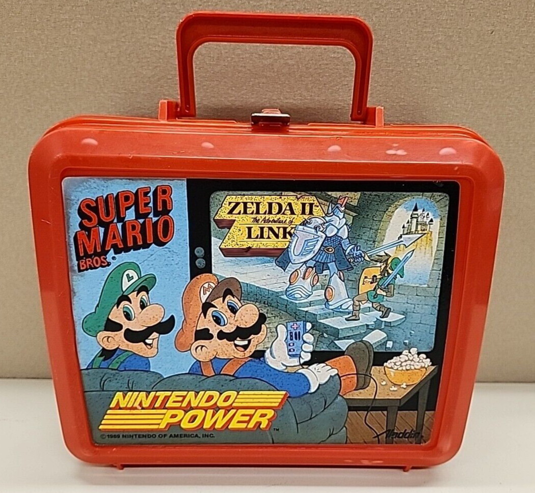 Vintage 1988 Nintendo Power Super Mario Bros 2 Zelda II Link Plastic Lunch Box