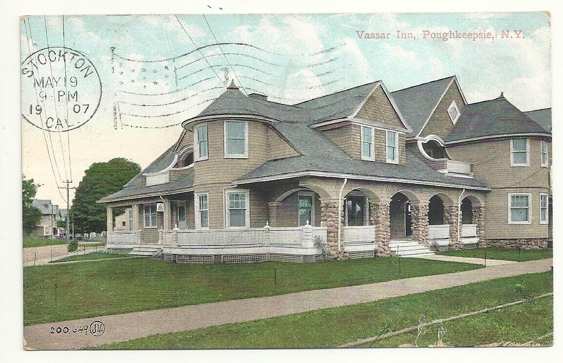 Postcard NY New York  Poughkeepsie Vasser Inn Antique 1906 view
