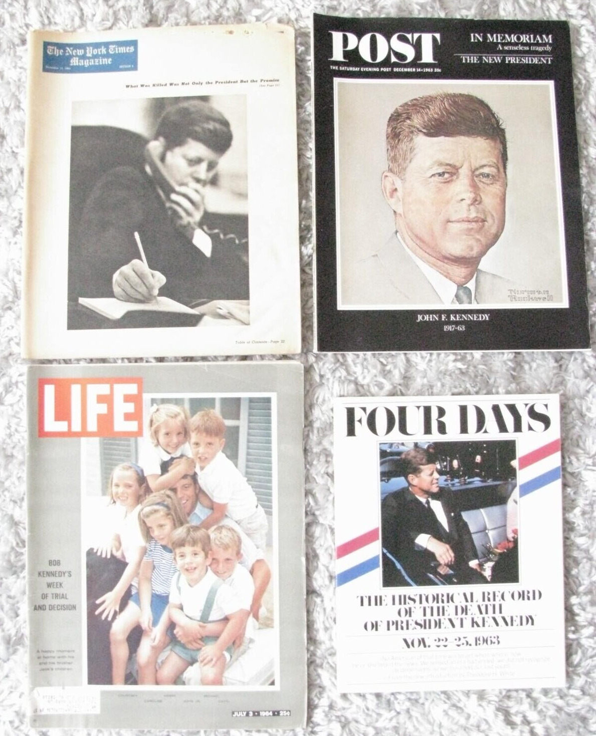 JFK - Kennedy - LIFE and POST Magazines - Lot of 4 - 1960\'s--Great Ads