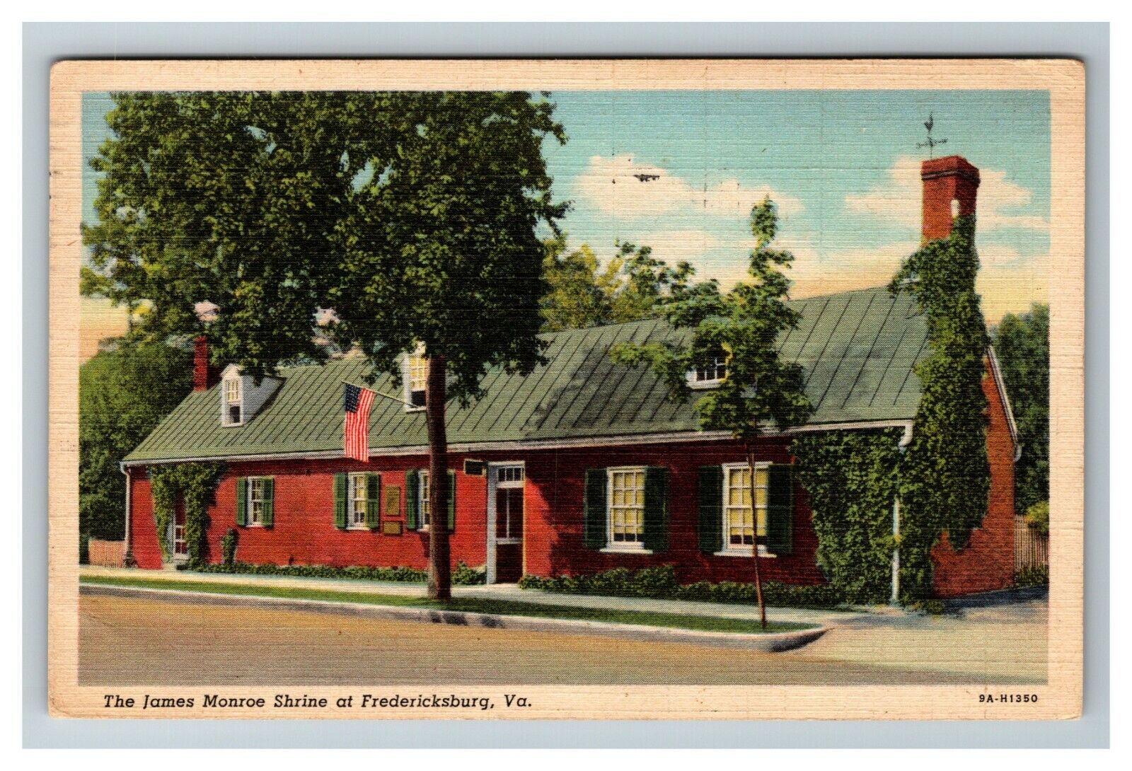 The James Monroe Shrine, Fredericksburg VA c1947 Vintage Postcard