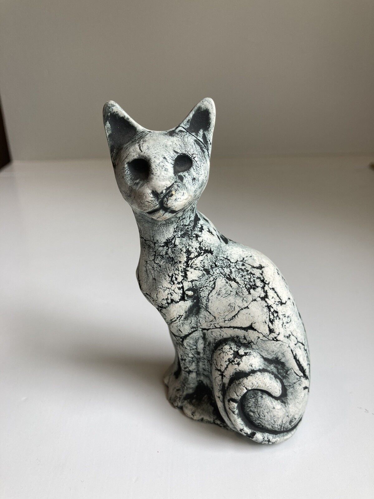 Stan Langtwait Clay Sitting Cat Figurine Sculpture Made With Mt St Helen’s Ash