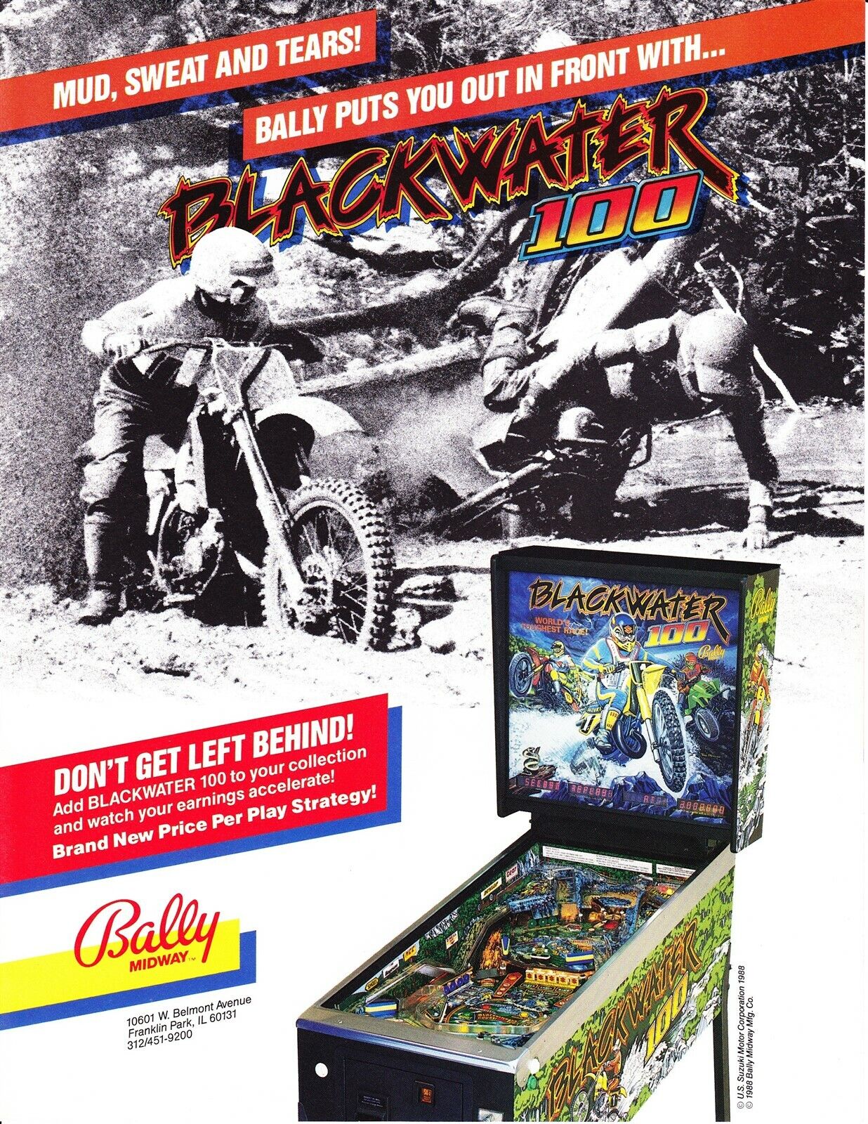 Blackwater 100 Bally Pinball Flyer Mint / Brochure / Ad