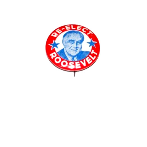 1936 Re-Elect FRANKLIN D. ROOSEVELT FDR PRESIDENT campaign pin pinback button