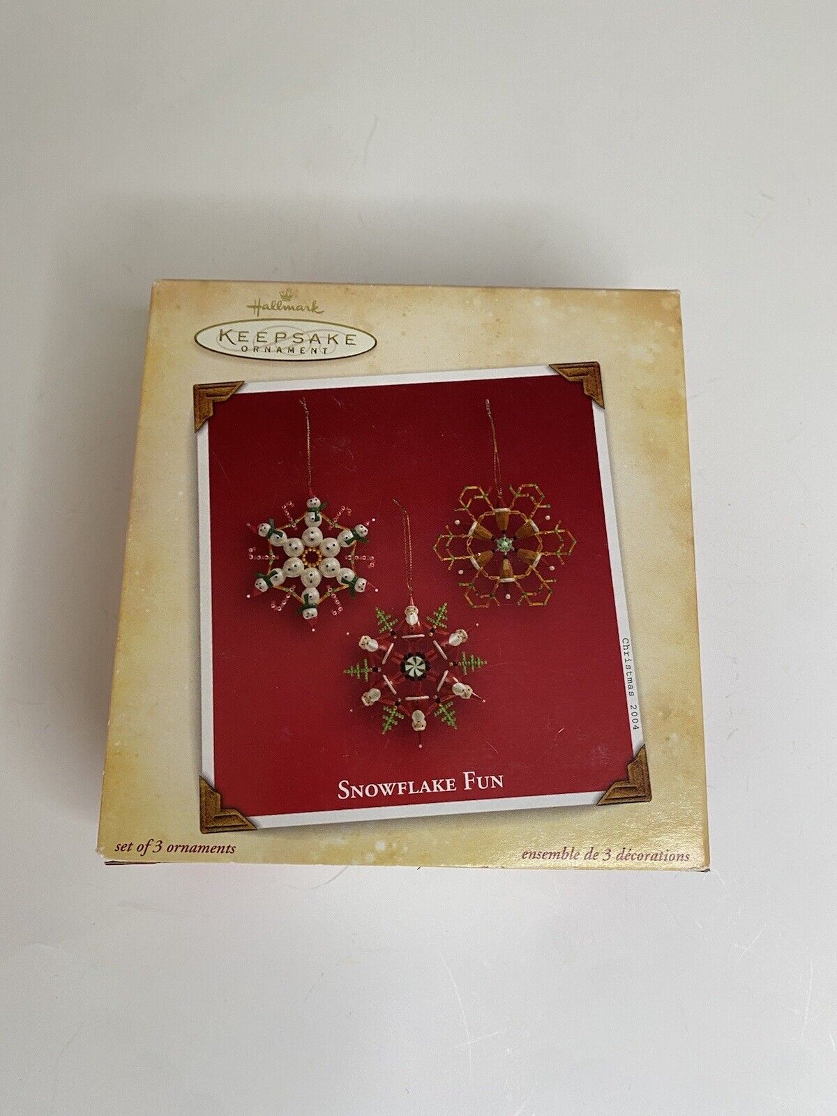 2004 Hallmark Set Of 3 Snowflake Fun Ornaments