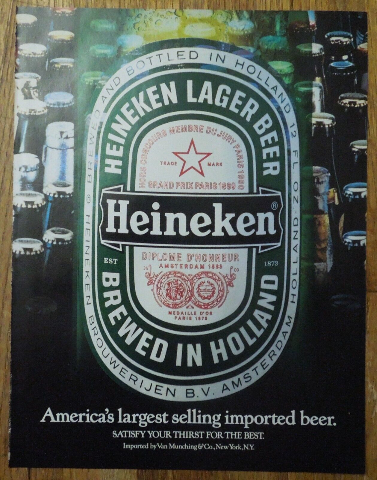 1986 HEINEKEN Magazine Ad - America\'s Largest Selling Imported Beer.