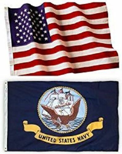 Wholesale Combo Lot 4x6 ft USA Flag & US Navy Ship 4x6 ft Flag Banner