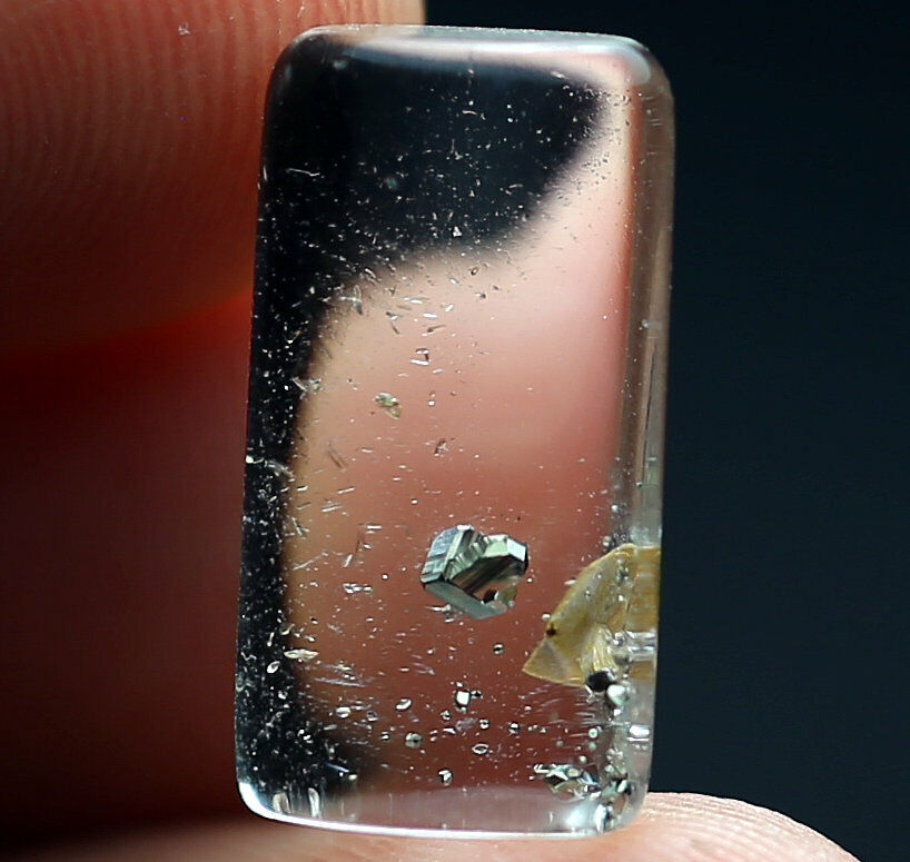 6.1Ct Natural Clear Inclusions Chalcopyrite Crystal Quartz Pendant Polished