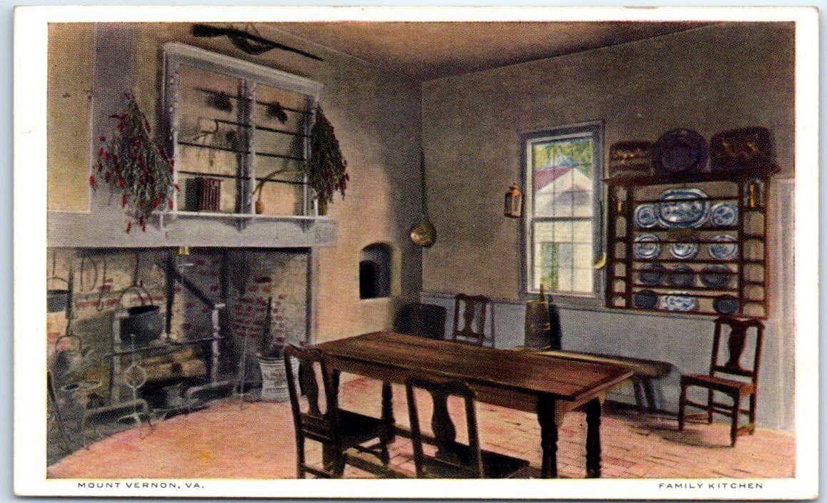 Postcard - Family Kitchen, Mount Vernon, Virginia, USA, North America