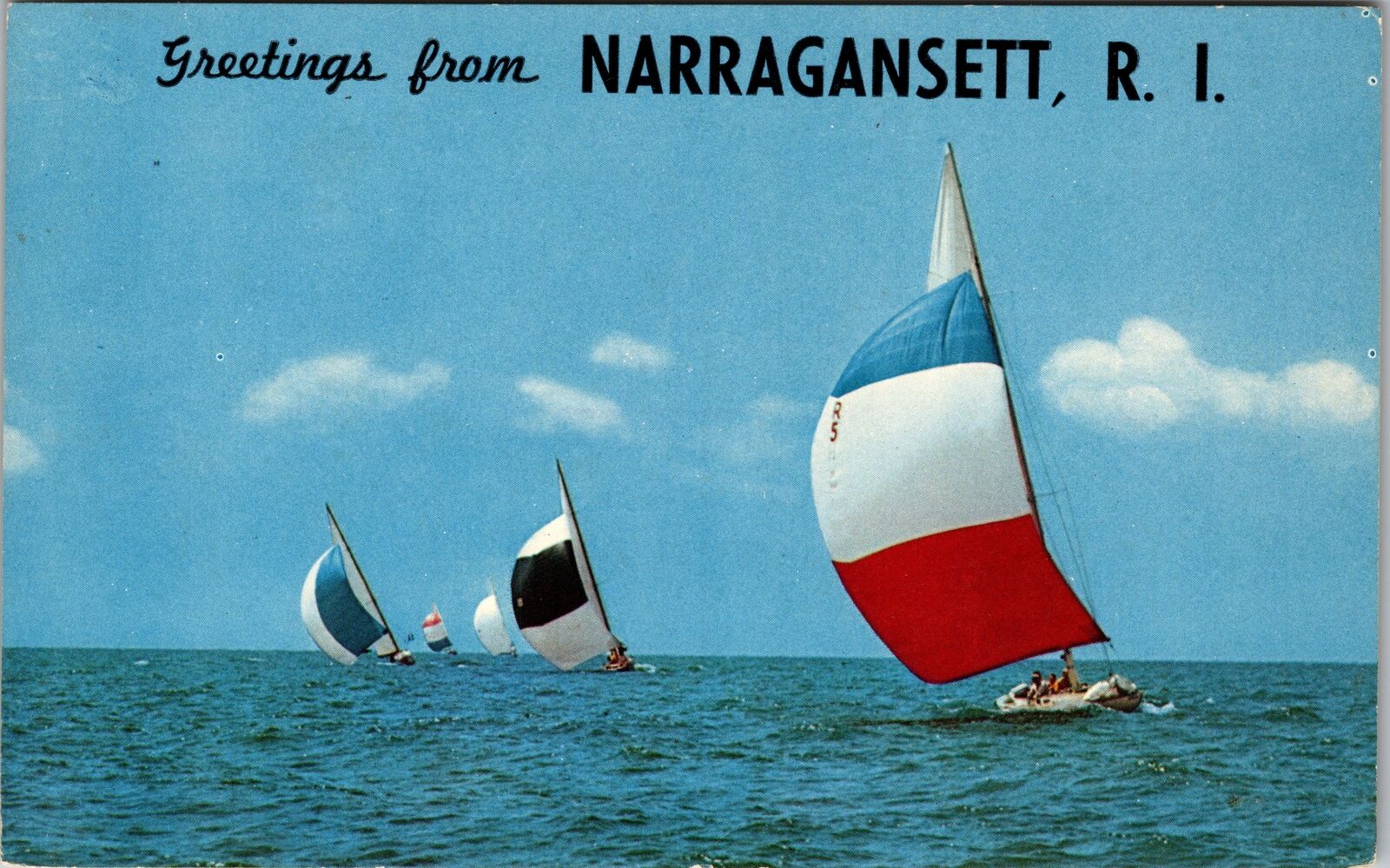 Narragansett RI-Rhode Island, Scenic Greetings, Vintage Postcard