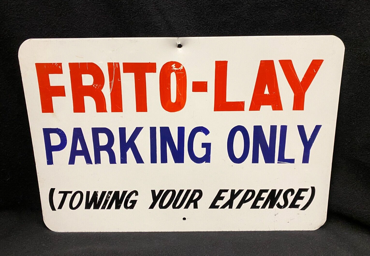 Vintage Original Frito Lay Factory Parking Sign Towing Beltsville MD Plant 18x12