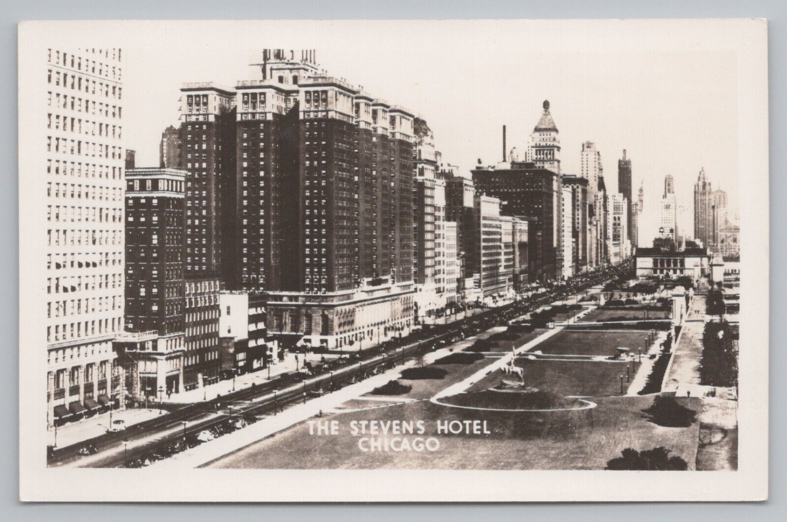 Stevens Hotel Chicago RPPC  c1940s RPPC Unposted