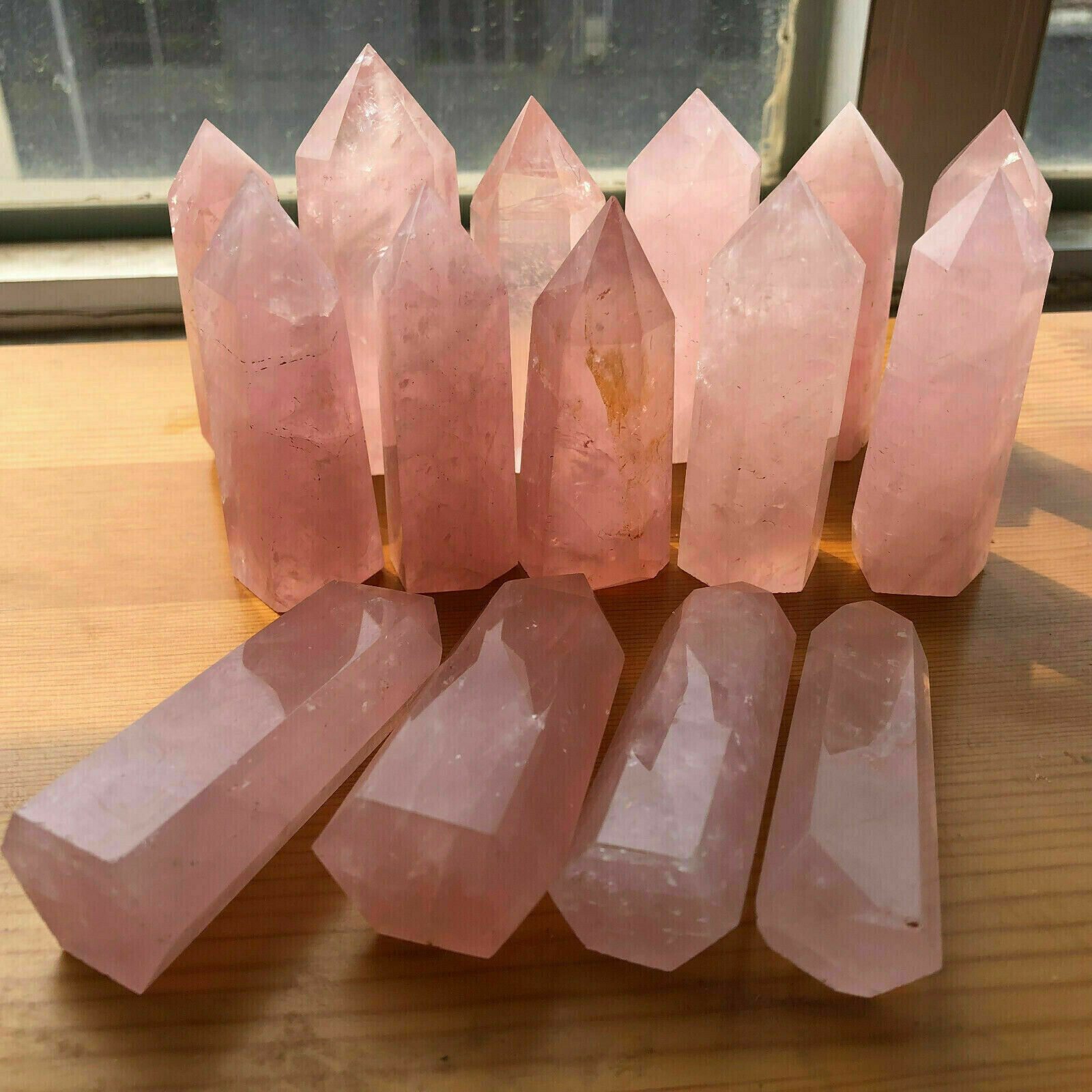Wholesale Lot 10 LBS Natural Pink Rose Quartz Crystal Obelisk Wand Tower Healing
