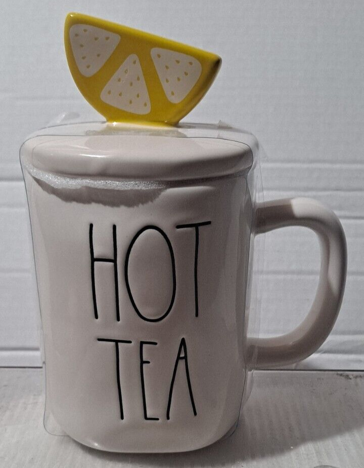 Rae Dunn Tea Lemon with Topper Yellow White Mug Artisan Collection by Magenta