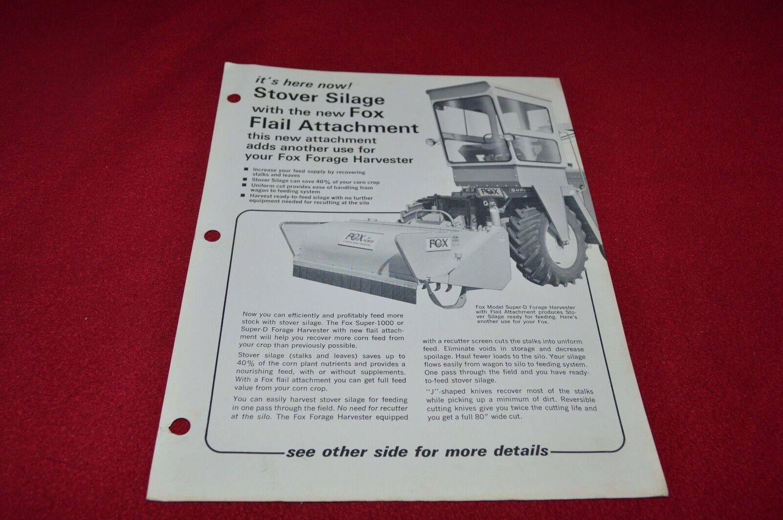 Fox River Tractor Corn Stover Silage Flail Attachment Dealer\'s Brochure YABE15 