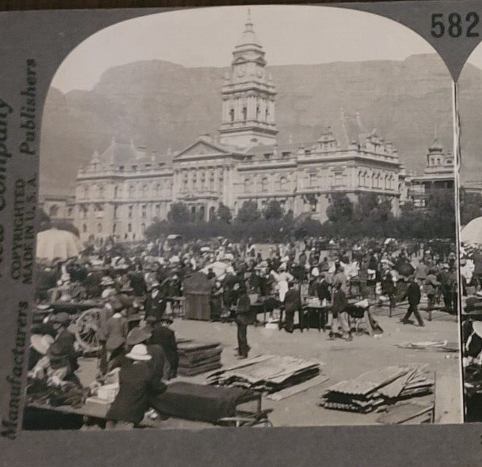 Table Mtn City Hall Cape Town South Africa Photograph Keystone Stereoview Card