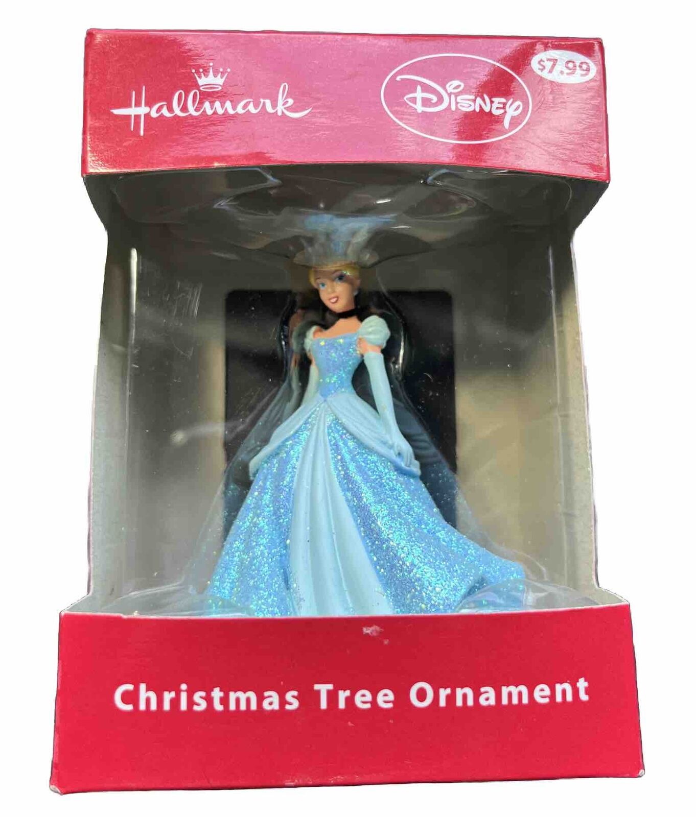 2013 Hallmark Disney Cinderella Christmas Tree Ornament New In Box Blue Gown
