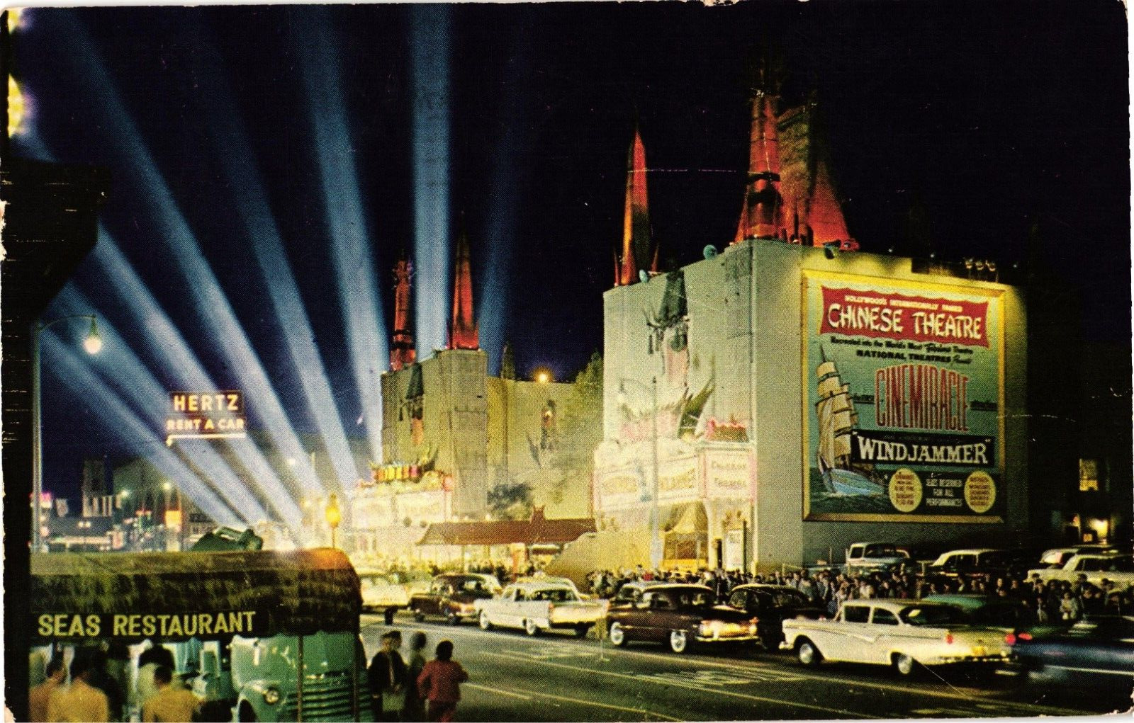 1959 Grauman's Chinese Theatre World Premier Hollywood California Postcard