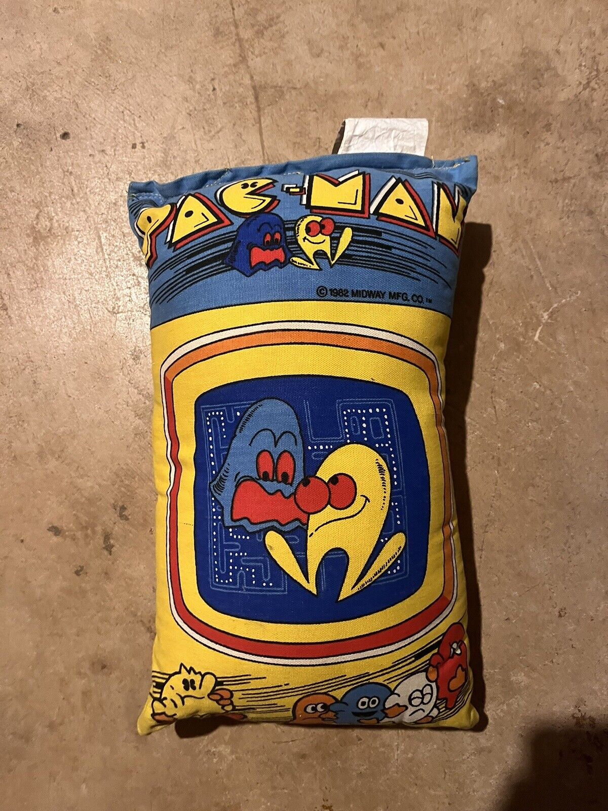Vintage 1982 Midway MFG Pac Man Graphic Pillow