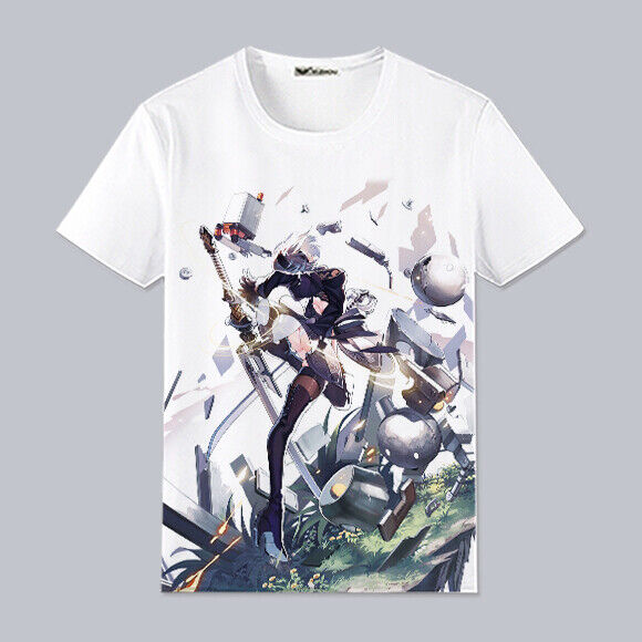 New Daily Round Collar T-shirt Cosplay NieR:Automata 2B Short Sleeve Gift #12